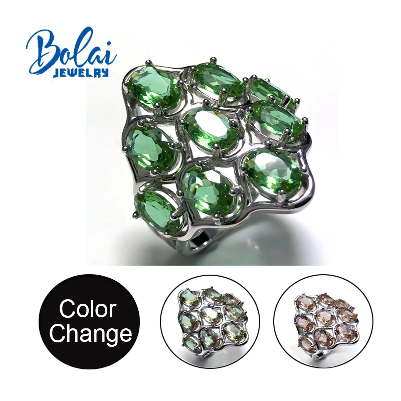 Bolaijewelry,Zultanite Anelli 925 Sterlina Del Nastro Anelli Big Size Creato Per Le Donne Indossare Ogni Giorno Fine Jewelry