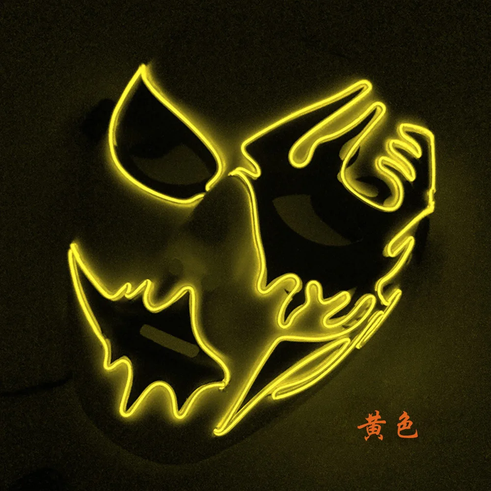 New Style El Cold Light Handsome Boy Shining Hand-Painted LED Ball Party Marshmello Mask COS Halloween