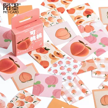 

46Pcs/box Pink Fruits Peach Sticky Stickers Decoracion Scrapbook Label Diary Album Stickers Office Stationery School Supplies