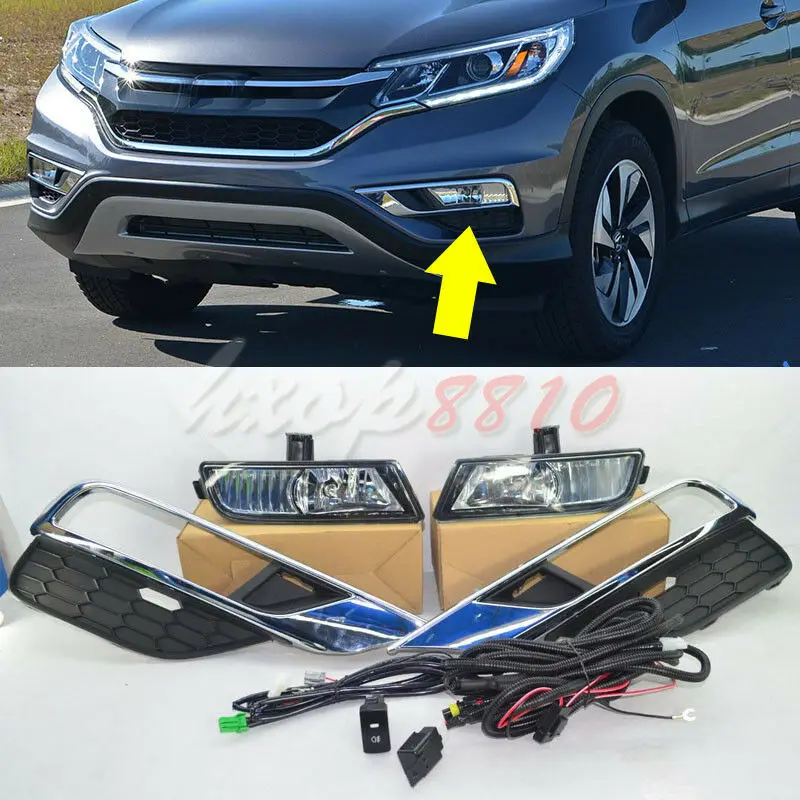 Для HONDA CRV CR-V- SUV высокое качество хром бампер противотуманные фары лампы Накладка 1 комплект