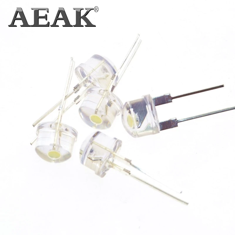 AEAK 50 шт. F8 8 мм белый светодиод супер яркий соломенная шляпа светоизлучающие диоды