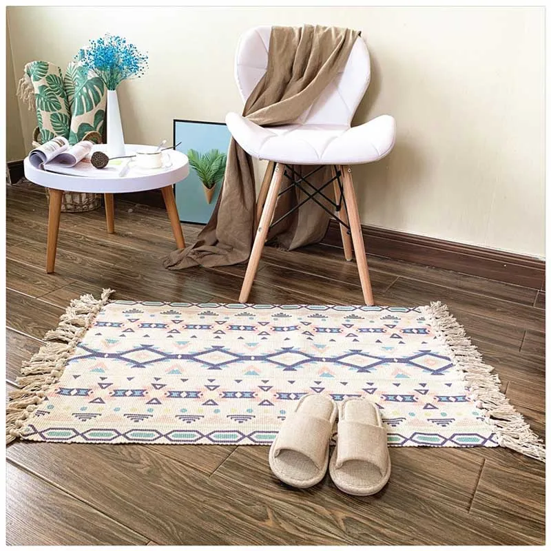 Tapis cocooning et bohème à motifs en coton