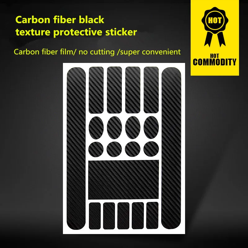 carbon fiber black MTB горный велосипед защитная цепь Наклейка складная дорожная велосипедная Рама Передняя вилка защитная пленка против царапин кожаная наклейка - Цвет: carbon fiber black