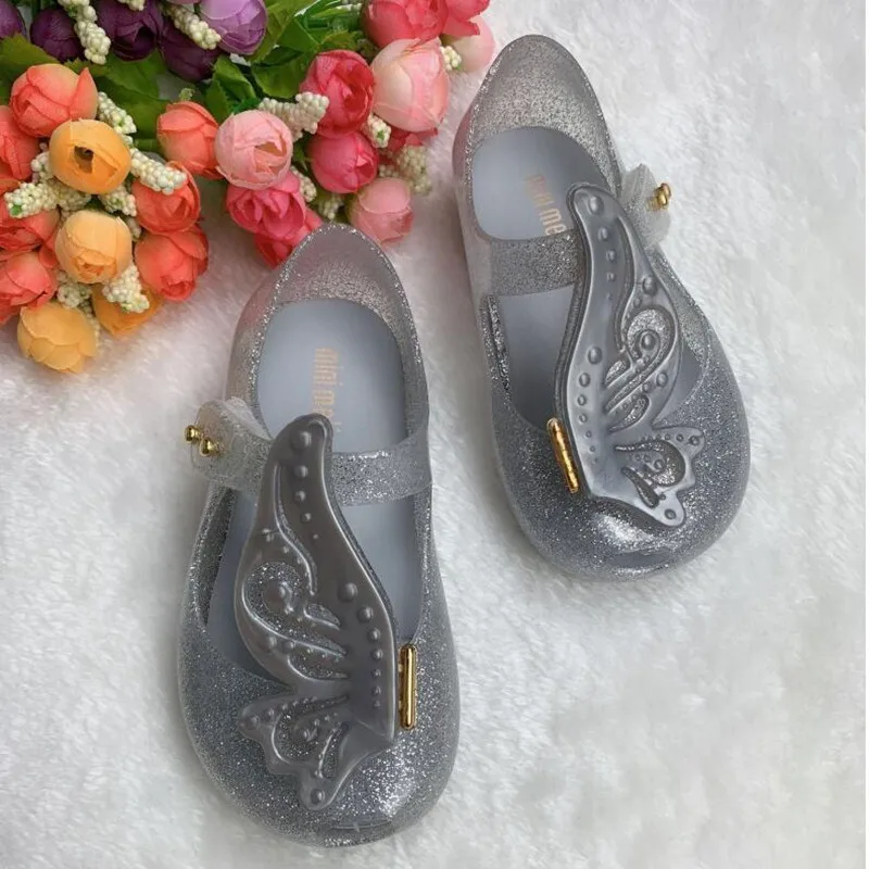 Мини Melissa/прозрачная обувь для девочек; сандалии для девочек; детская обувь в римском стиле с вырезами; детская пляжная обувь