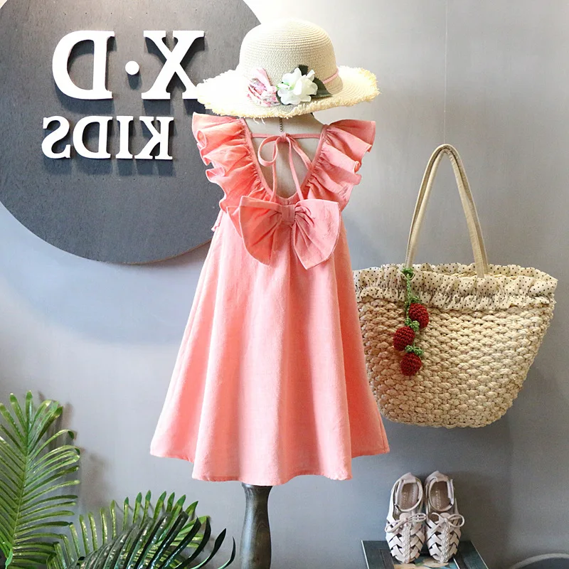 Новинка года; модное платье принцессы с вуалью для девочек; Детские хлопковые платья; сезон весна