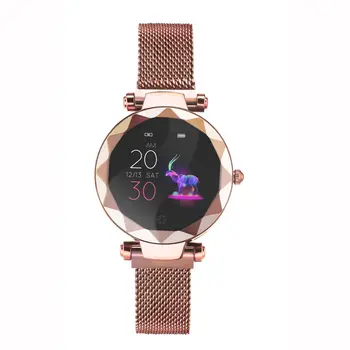 

Hi18 SmartWatch Women Smartwatch Men Female Smart Bracelet Metal Magnetic Strap Crystal Golden Purple Blue Add Screen Protector