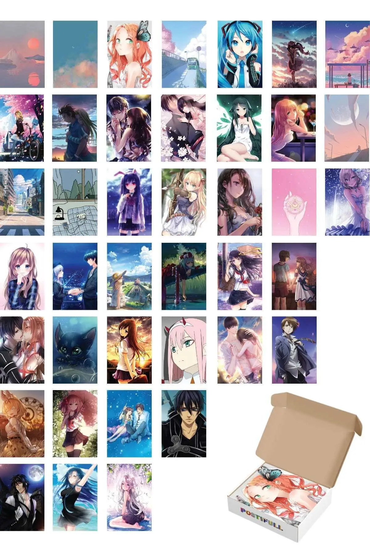 Anime Wall Poster Set Manga Poster Collage Set 40 Pcs Thick Coated