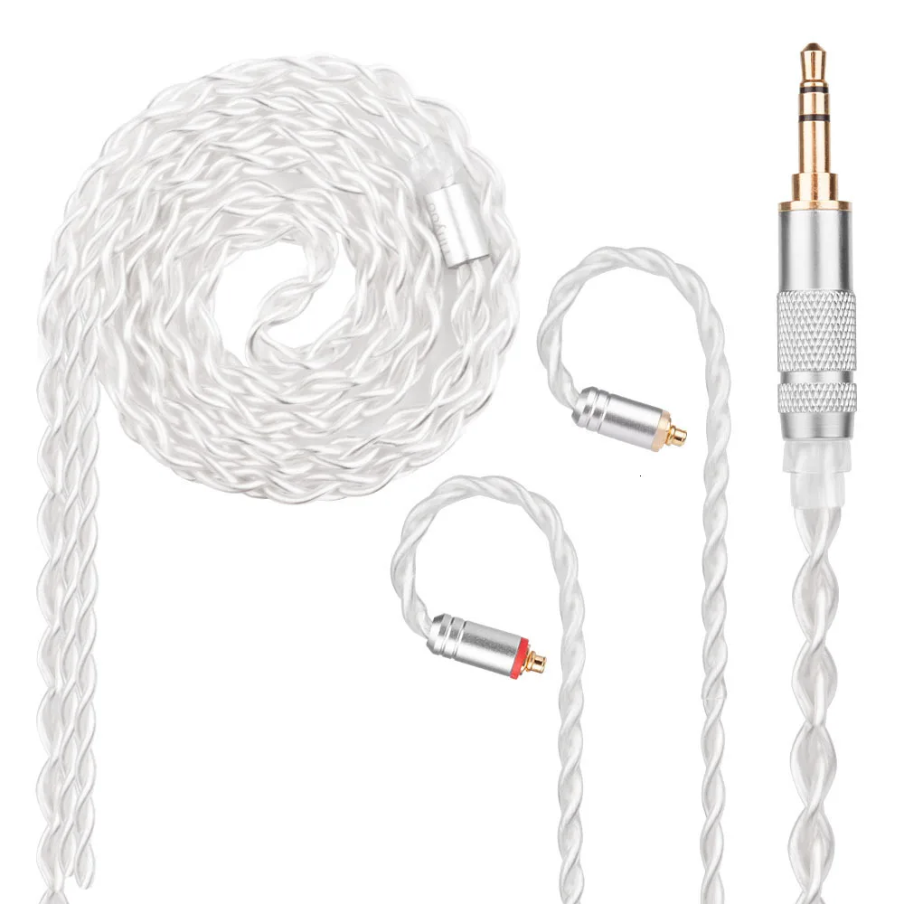 HOT! Yinyoo 7N Pure Silver Cable 2.5/3.5/4.4mm Balanced Cable With MMCX/2pin Connector For LZ AS10 ZS10 C10 C16 C12 V80 V90