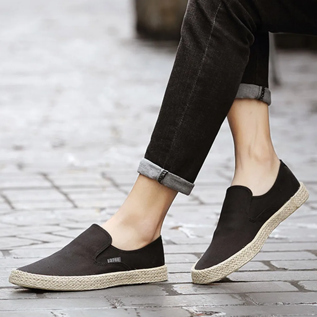

YOUYEDIAN Men sneakers summer shoes slip on breathable non-slip men casual Linen Shoes Men's Straw Woven Canvas Shoes 2019#80920