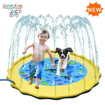 

Inflatable Splash Pad Sprinkle Splash Play Mat Outdoor Backyard Sprinklers Toys for kids Dogs Fountain Baby Water Wading Pool