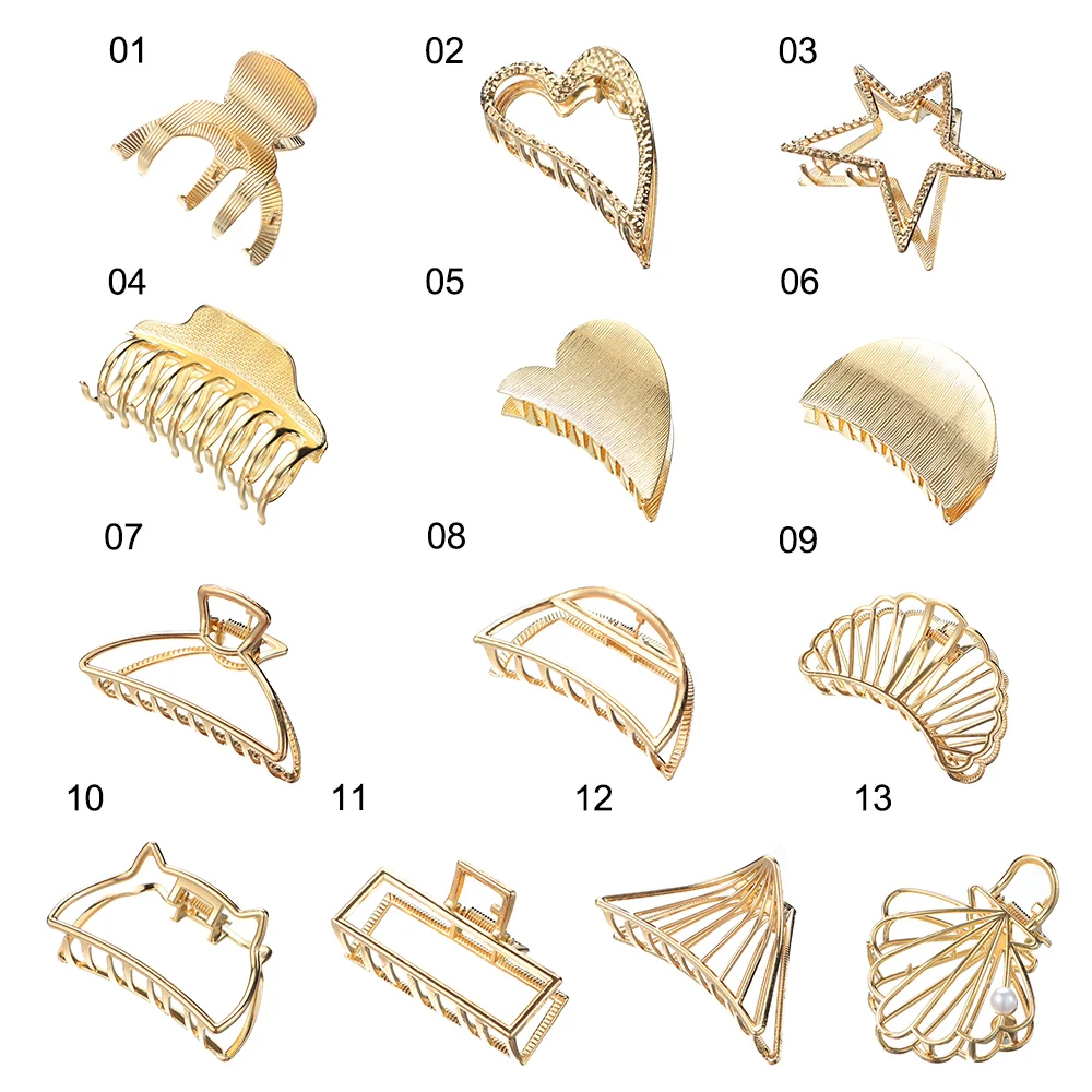 Металлическая заколка для волос, заколки для волос, простые модные геометрические крабы, заколки для волос