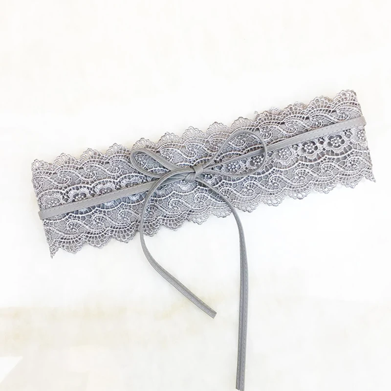 Новый черный белый кружевной широкий декоративный ремень женский пояс для