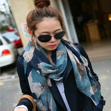 

Fashion Spring and Summer Lady Scarf Korean Edition Long Splash-ink Begonia Flower Wrap Headscarf Shawls For Women
