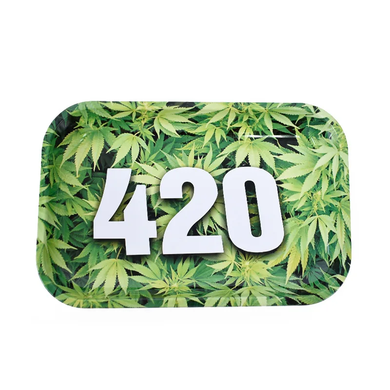 

Green Weed Leaf 420 Big 28cm X 18cm Weed Tray Rolling Tray Weed Accessories