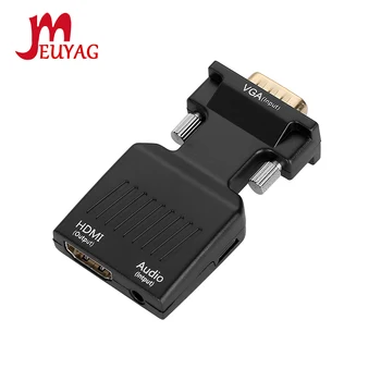 

MEUYAG VGA Male to HDMI Female Converter with Audio Adapter Cables 720/1080P For HDTV Monitor Projector PC Laptop TV-Box