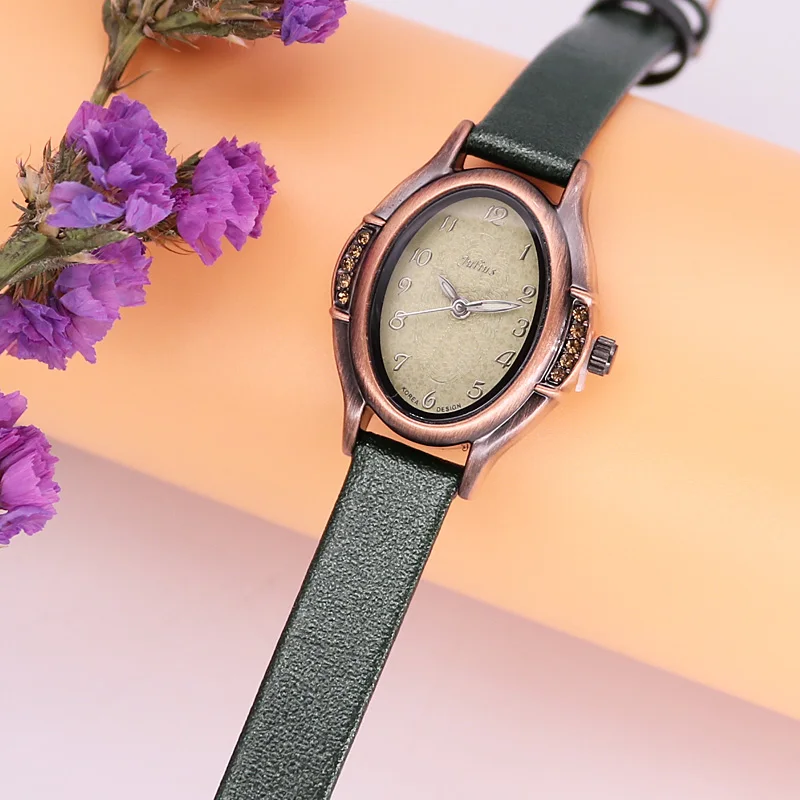 

Small Julius Lady Women's Watch Japan Quartz Retro Clock Fashion Hours Bracelet Real Leather School Girl's Birthday Gift Box