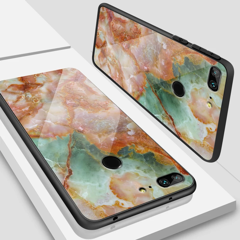 Для Huawei Honor 6X 7A 7C 7X 8A 8X9 облегченное закаленное стекло Чехлы Y6 Y9 Y7 премьер-профессионал Magic2 Дизайн Пигмент защитная оболочка - Цвет: W327