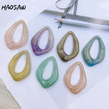 

HAOSAW 25*35MM 6Pcs/Lot Water Drop/Acrylic Beads/Golden Glitter/Multi Colors/DIY Jewelry Making/Hand Made/Earring Findings
