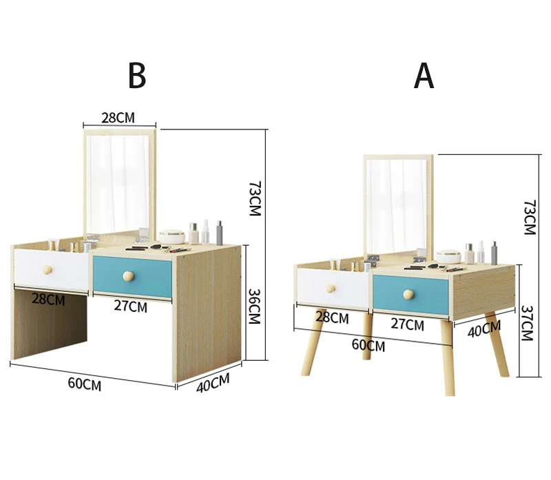 Креативный стол для макияжа с зеркалом и ящиком, мебель для спальни, современный комод, ручной работы, доска из твердой древесины, ножной туалетный столик
