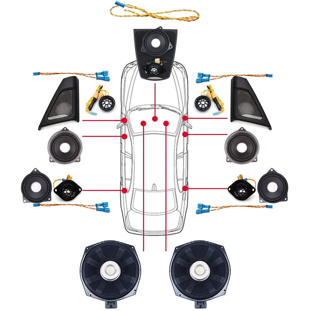 Car Audio Speaker Kit For Bmw F10 F11 5 Series Tweeter Midrange Loudspeaker Subwoofer Bass Music Stereo Full Range HiFi Speakers