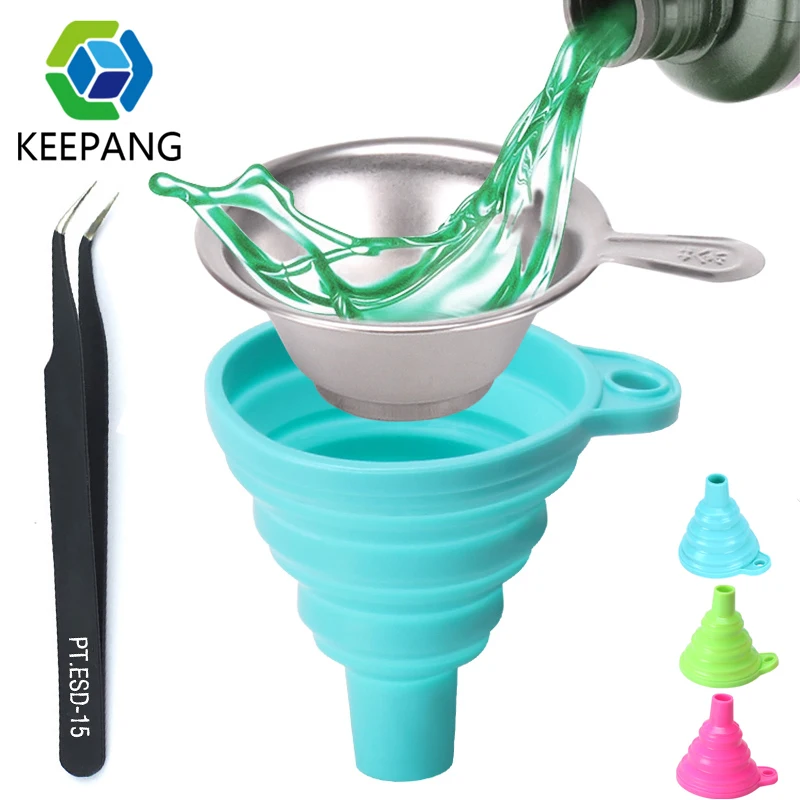New Metal UV Resin Filter Cup+Silicon SLA 3D Printer Parts funnels +PT.ESD-15 tweezers | Компьютеры и офис