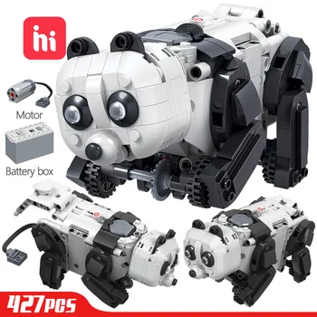 

Hipac 427PCS Technology Building Block Technic Creator Electric Panda Animal Robot Bricks Educational Toys for Children Gifts