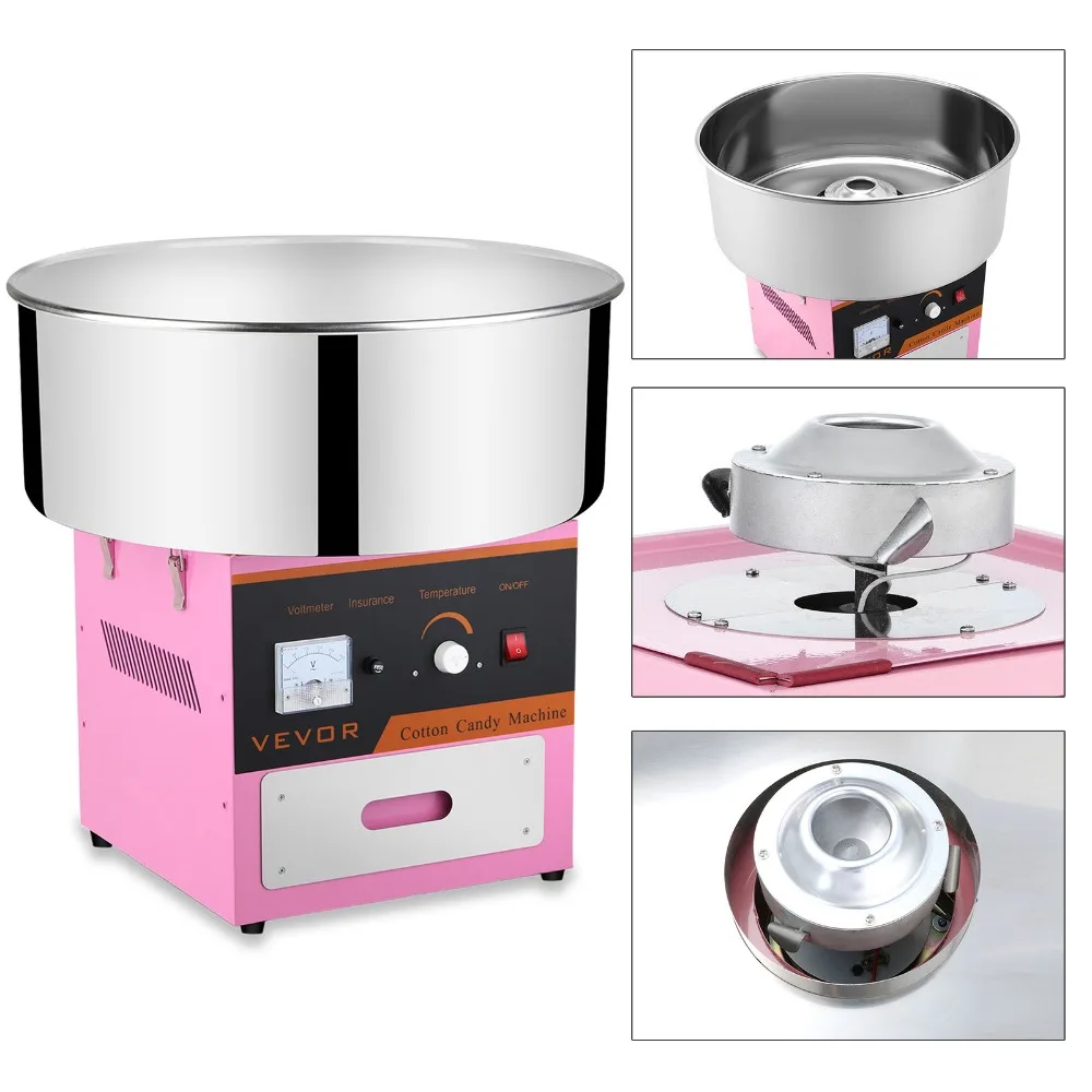 DIY Electric Convenient Delicate Commercial Cotton Candy Machine Cover Cart Sugar Candy Floss Maker