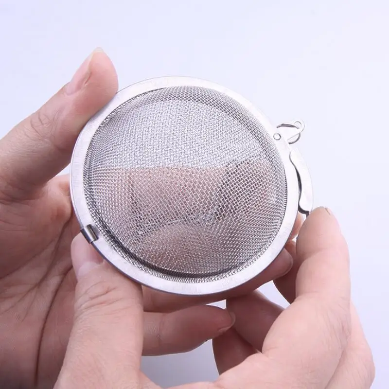High Quality Tea Strainer 304 Stainless Steel Pot Infuser Mesh Ball Filter With Chain Maker Tools LX8130 | Дом и сад