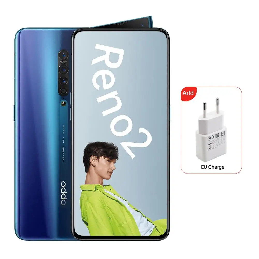 OPPO Reno2 8 Гб 128 ГБ NFC OTA обновление поддержка глобальной ПЗУ Goolge Play 48MP 13MP 8MP 2MP 4 камеры 2400x1080P Snapdragon 730 телефон - Цвет: Bright blue