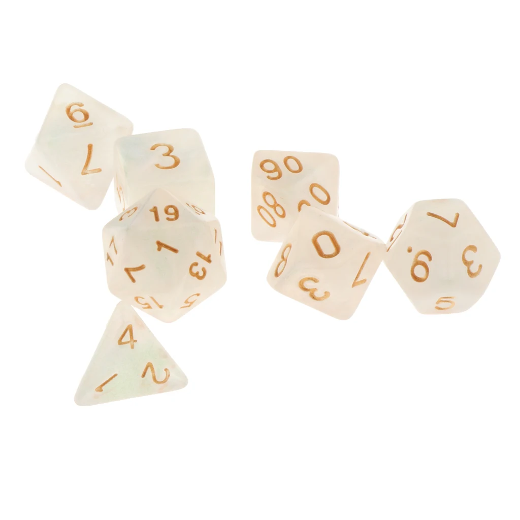 7Pc Multi-sided Dices Set D4-D20 MTG DND RPG Board Game Dice for D&D Roleplaying Party Casino Table Game Toy