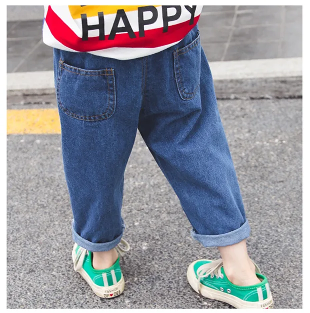 Girls Sports Elasticity Jeans Spring Clothing New Style Children Casual Cowboy Harem Pants Women's Spring And Autumn