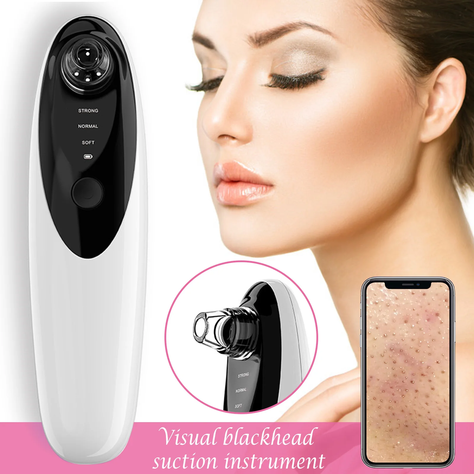 

Visual Electric Blackhead Suction Instrument With Silicone Tip Blackhead Remover Household Pore Cleaner SSwell