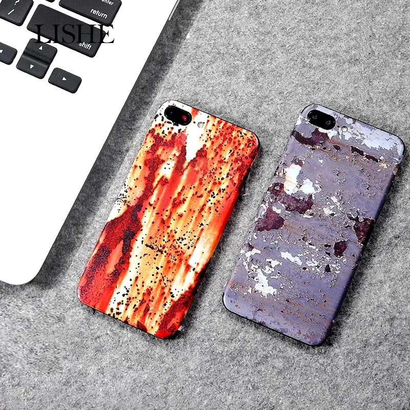 Цветная Защитная пленка с рисунком ржавчины для iPhone 6 6S X 7 8 Plus|Наклейки телефонов|