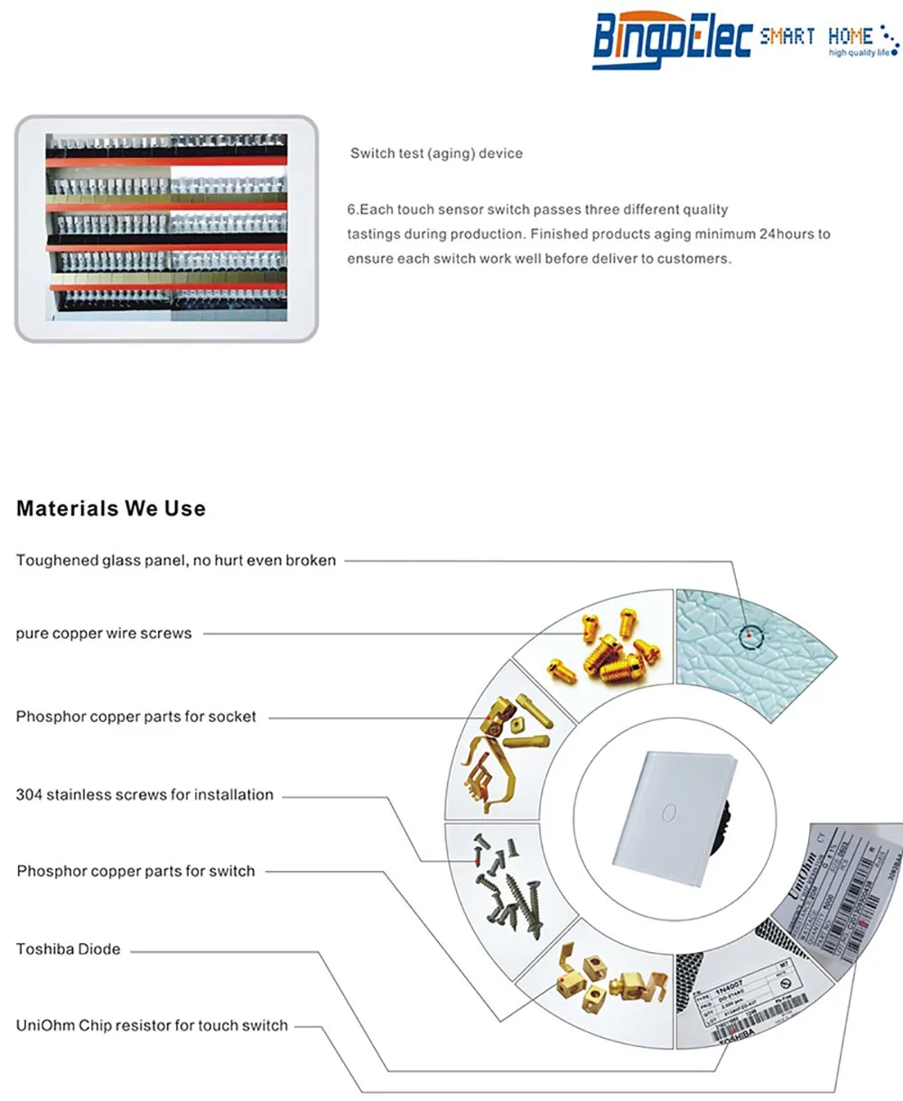 branco cristal vidro campainha interruptor botão de