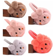 Новые плюшевые теплые наушники с кроликом; милые зимние теплые наушники для мальчиков и девочек; Детские милые зимние наушники; теплые наушники