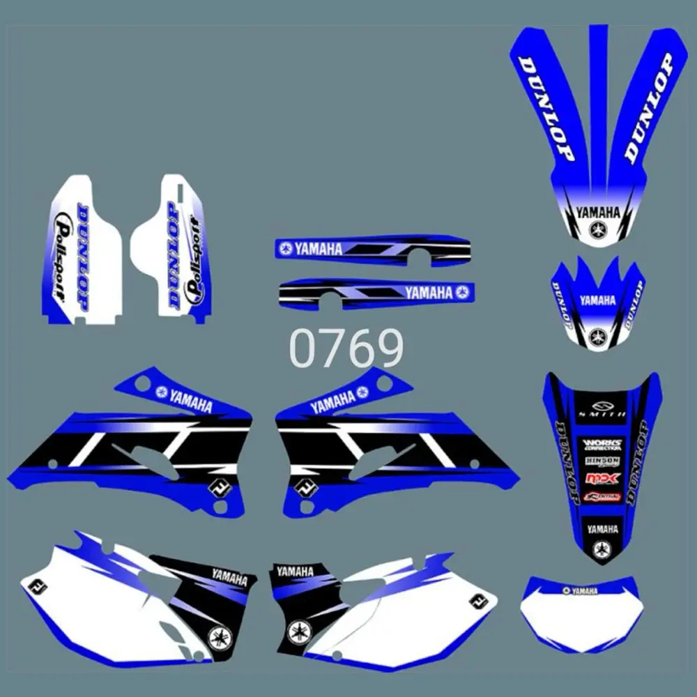 Для YAMAHA WR250F 2007-2013 WR450F 2007-2011 полные графические наклейки на заказ имя номера глянцевые яркие наклейки водонепроницаемые