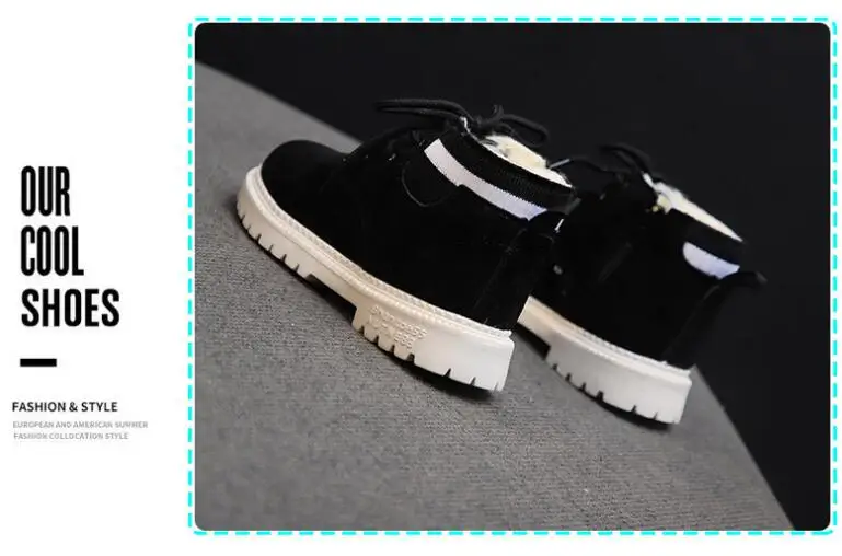 Kids Martin Boots Winter Fashion Children Leather Cotton Boots For Girls Boys Shoes Casual Soft Children Baby Toddler Shoes