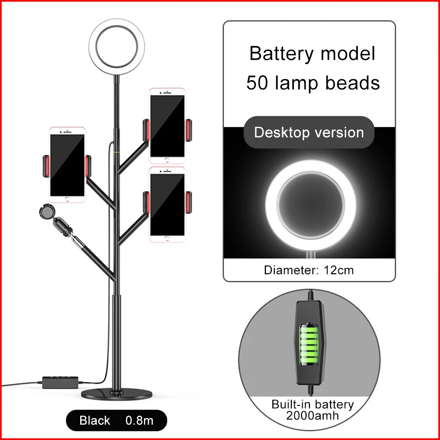 

MAMEN Selfie Ring light Photo Video Studio Led For Youtube Live Streaming Beauty Makeup Ring Light Lamp With Cell Phone Holder