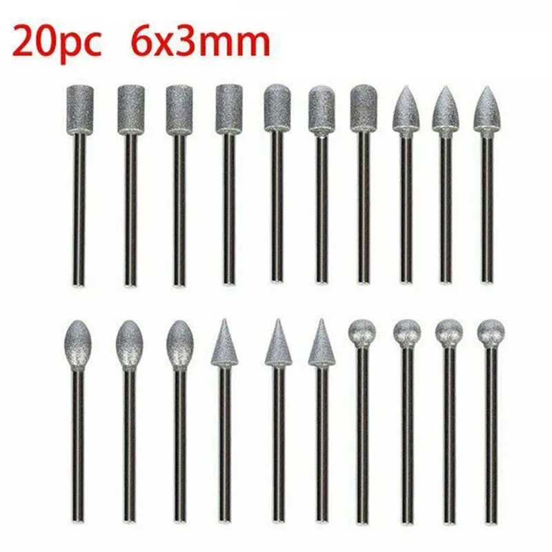 

20Pcs Wood Drill Bits For Tiles Marble Stone Ceramic Carving Drilling Rotary Burr Set Engraving Tools