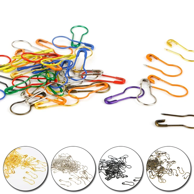 100pcs Safety Pins Metal Clips Marker Tag Gourd Pins Knitting