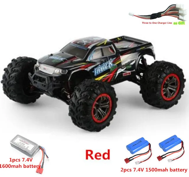 Высокая скорость 50 км/ч 4WD 2,4 ГГц пульт дистанционного управления Радиоуправляемый автомобиль 9125 2,4 г 1:10 4WD двойной мотор радио управление led Внедорожный гоночный автомобиль модель - Цвет: Red 3 battery