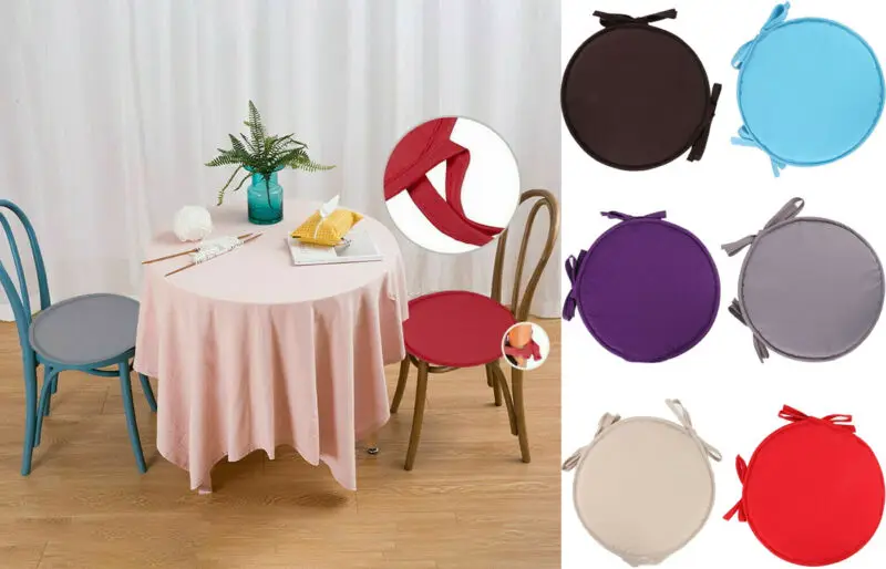 Round Chair Cushion Dining Home Seat Pads Nursery Furniture Bistro Stool Patio 