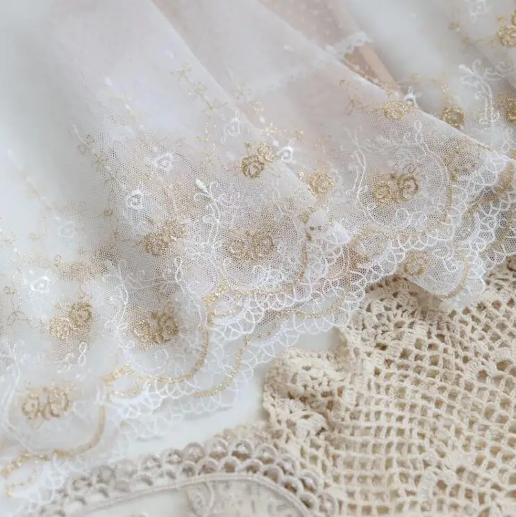 Кружевная лента золотого цвета для скрапбукинга 1 метр|lace ribbon|crochet lace ribbonlace trim |