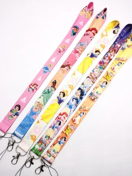 

Hot New 20 pcs cartoon snow white princess Neck Strap Lanyards Badge Holder Rope Pendant Key Chain Accessories Gift