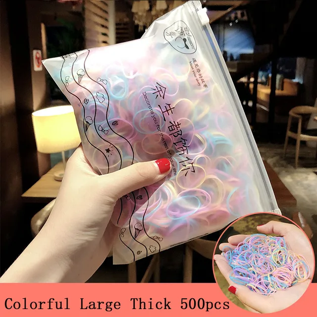 1000pcs/Pack Girls Colorful Small Disposable Rubber Bands Gum For Ponytail Hold Scrunchie Hair Bands Fashion Hair Accessories 500colorful 13