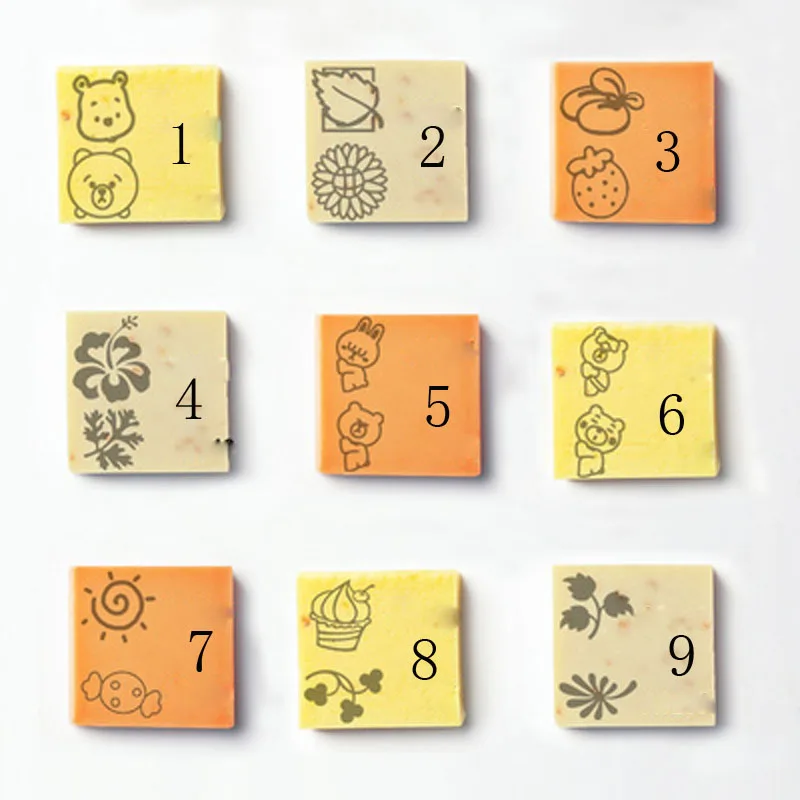 Transparent Natural Handmade Soap Seal, Acrylic Crystal Stamp, Cute Fruits, Animal Patterns, Organic Glass