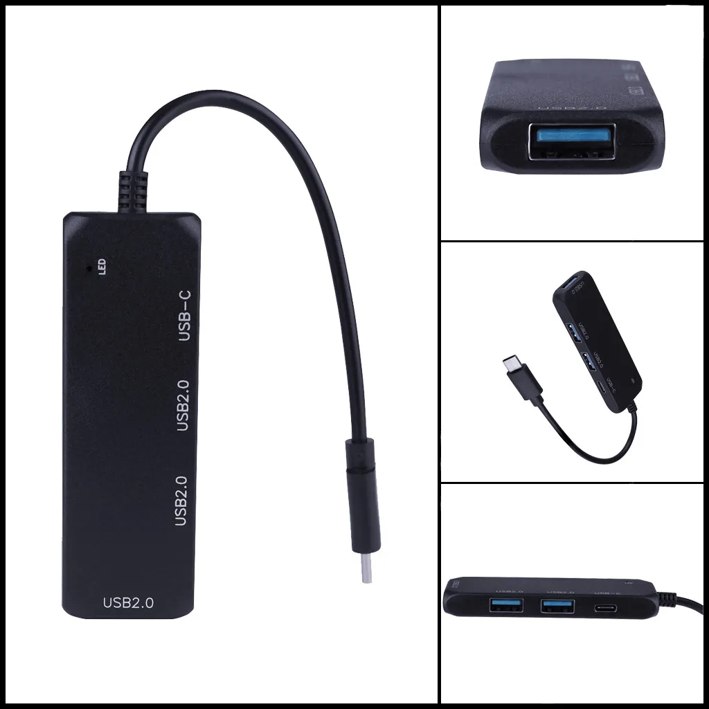Ouhaobin USB C концентратор Зарядное устройство USB2.0 чип 3-Порты и разъёмы концентратор для компьютера USB ЗУ для мобильного телефона