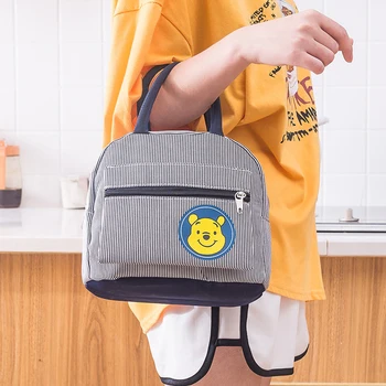 

Lunch Bag Kitchen Tools Handbags Padded Handkerchief Waterproof Lunch Box Cute Bear Canvas Bag Out Handbag Bag Warm Bag Box