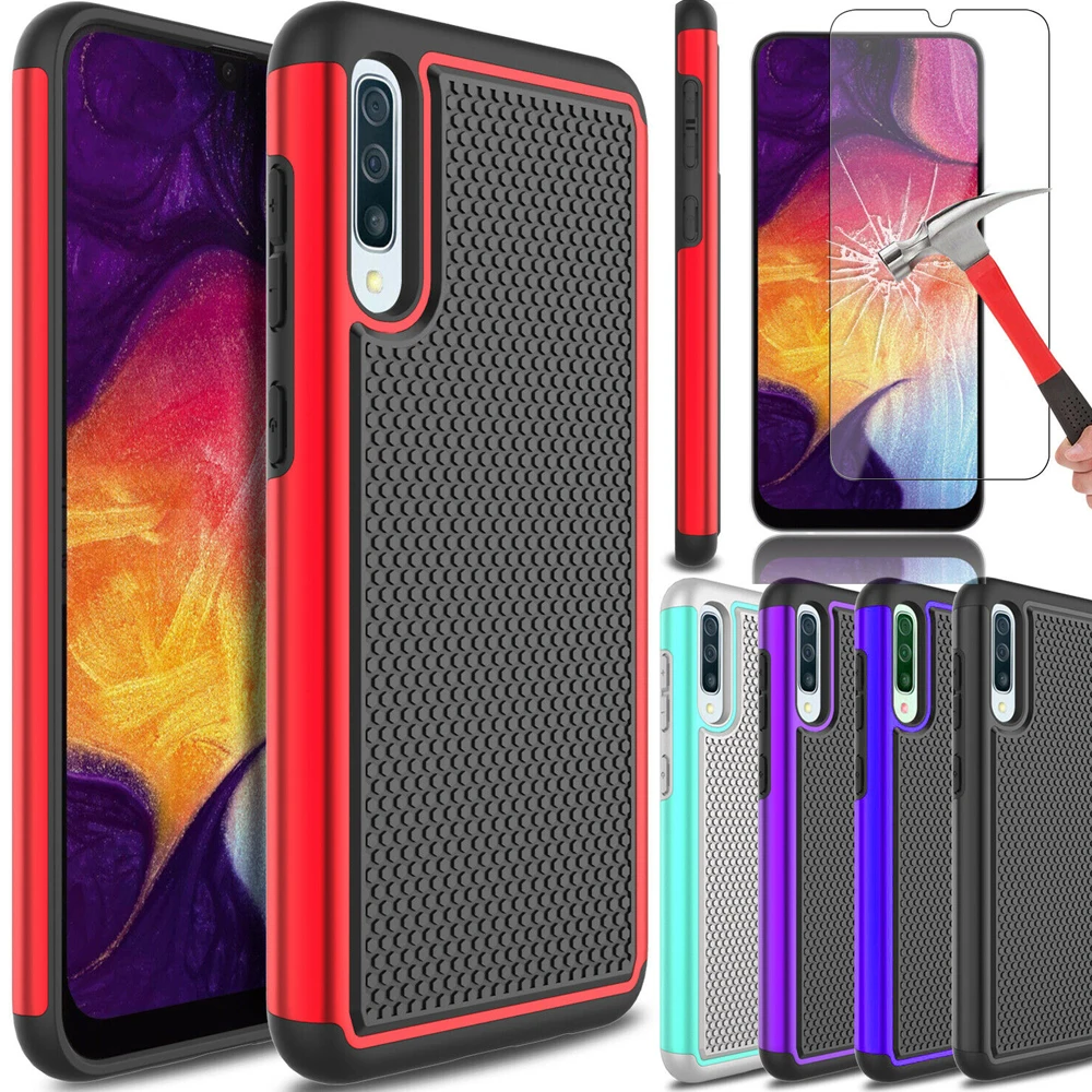 Чехол для телефона Samsung Galaxy A10e A20e A20 A30 A50 Гибридный двухслойный чехол с закаленным