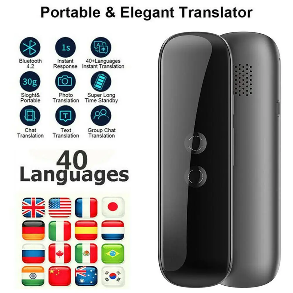 

New Smart Portable Instant Voice Translator Portable Two-Way Real Time 40 Multi-Language Bluetooth Translation